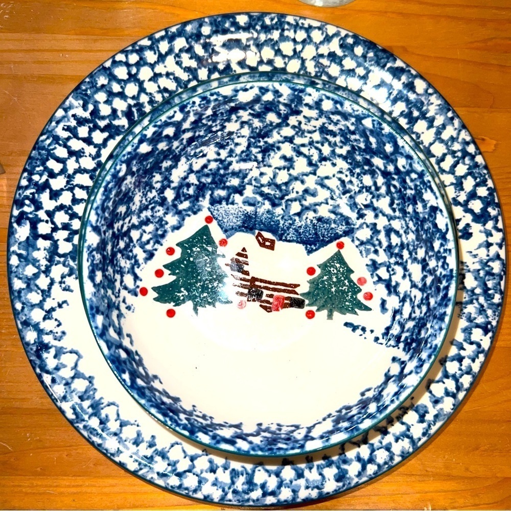 PLACE setting - Folk Craft Cabin in the
Snow by Tienshan DISCONTINUED